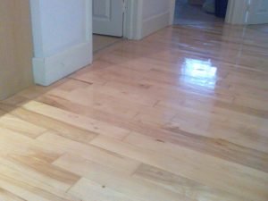 Floors varnished after sanding