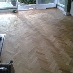 Parquet floors after sanding