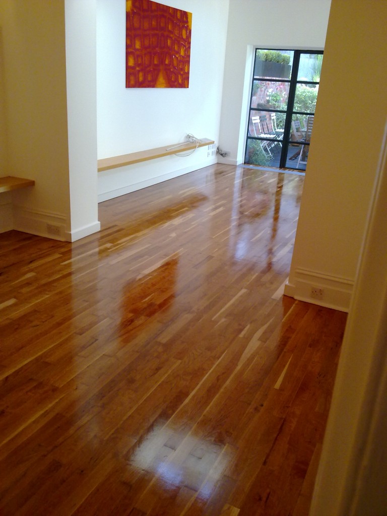 Canadian Cherry floors in Chiswick just oiled