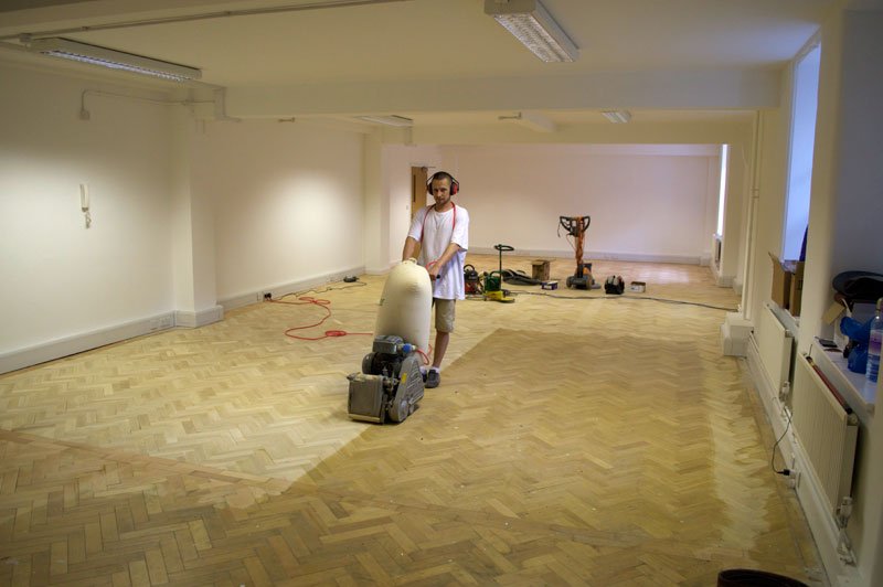 Oak floor sanding project