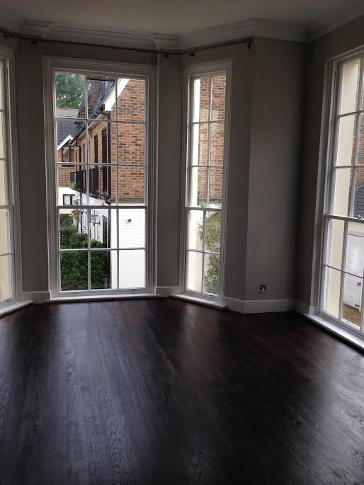 After floors stained, Dark Jacobean