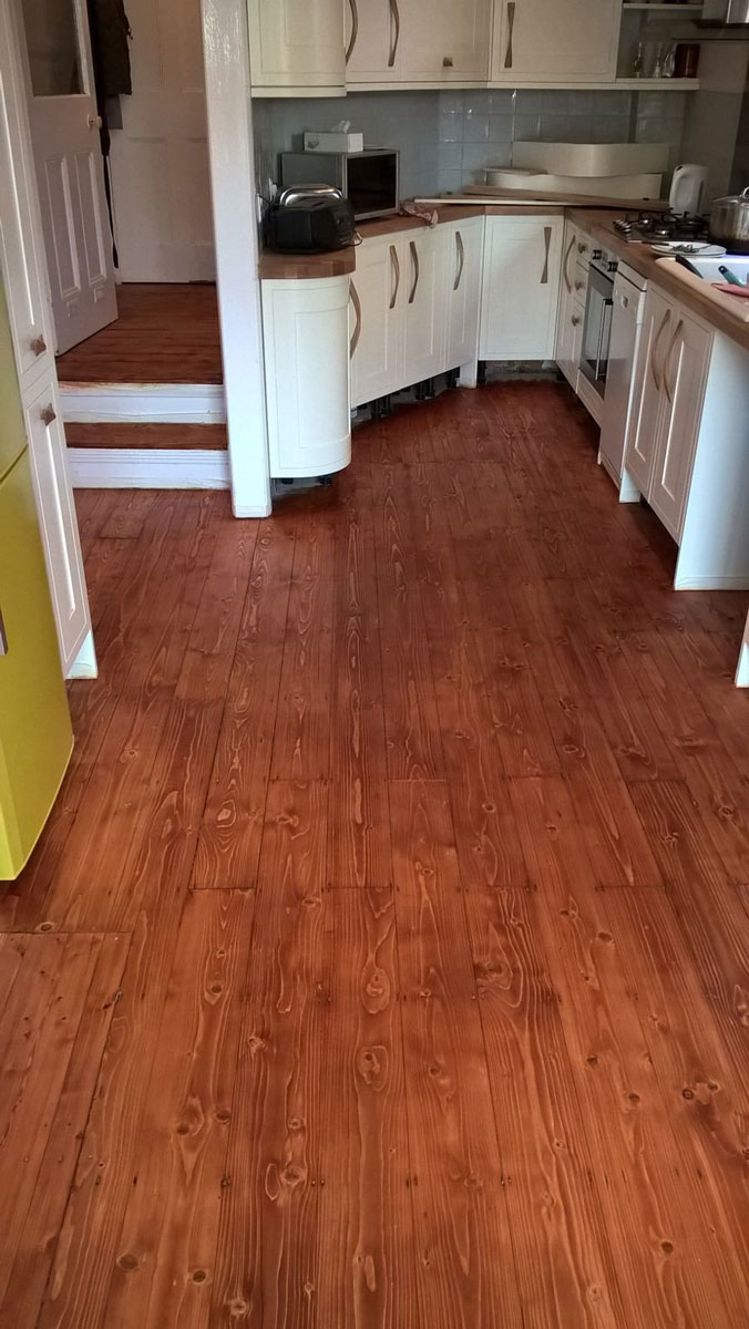 Golden Oak wood floor stain