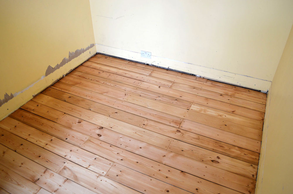 Reclaimed boards laid